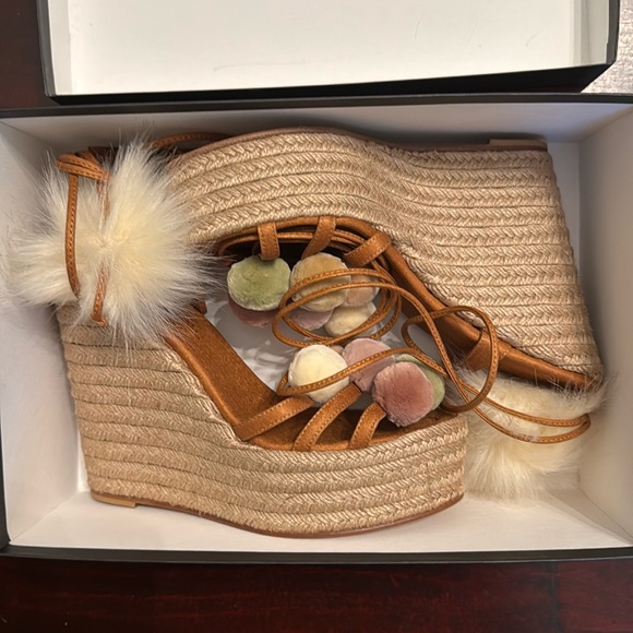 Alameda Turquesa Holi Pom Pom Wrap Wedge - Picture 2 of 5